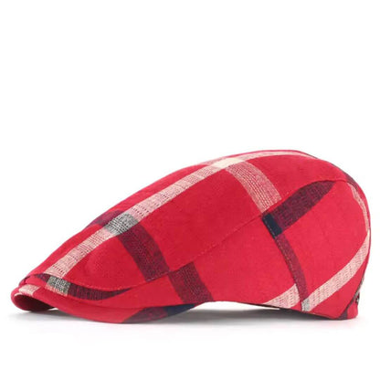 Cotton Plaid Flat Cap | ROSCOE