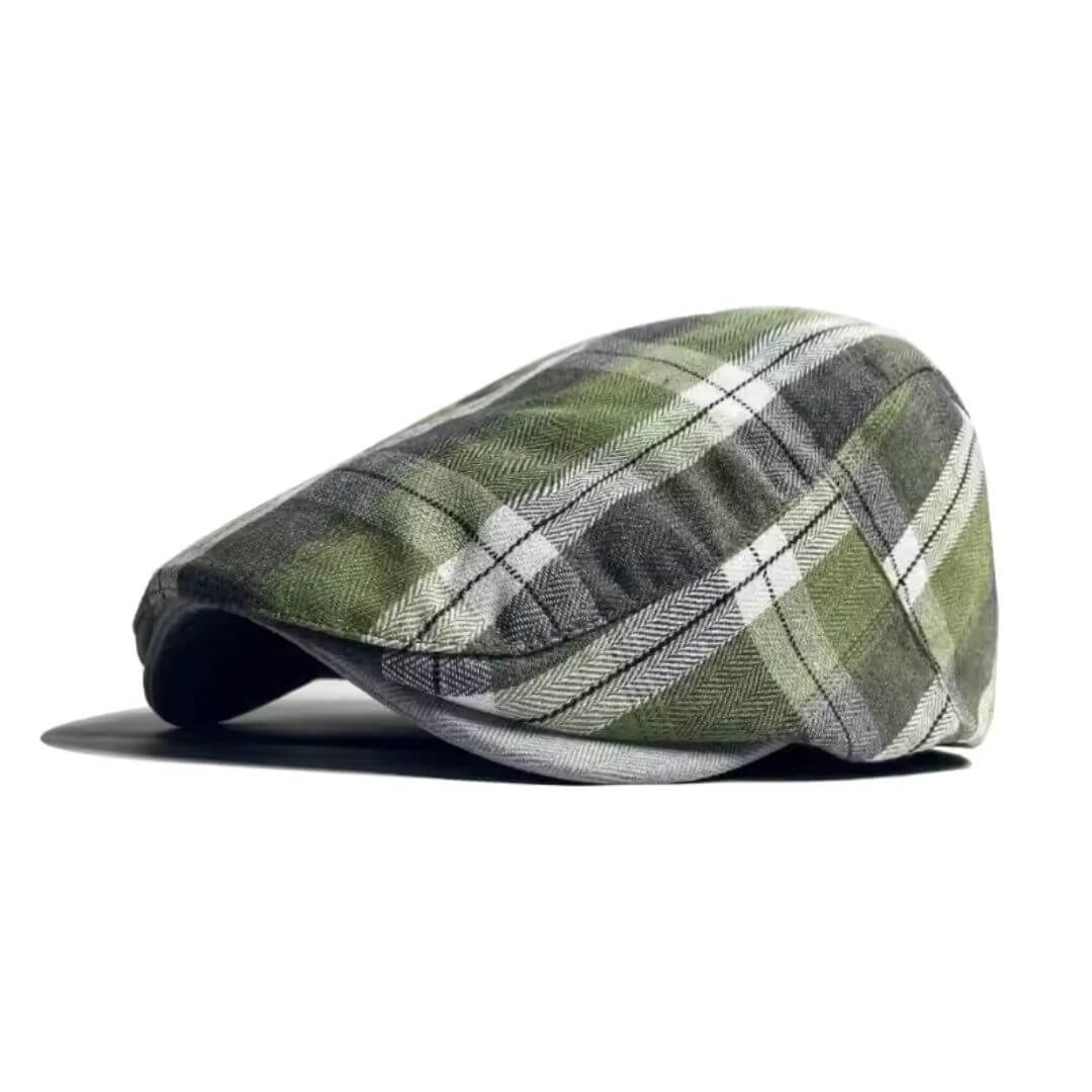 Plaid Cotton Flat Cap | MONTGOMERY