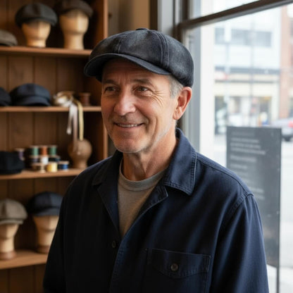 Denim Newsboy Cap | LUCERNE